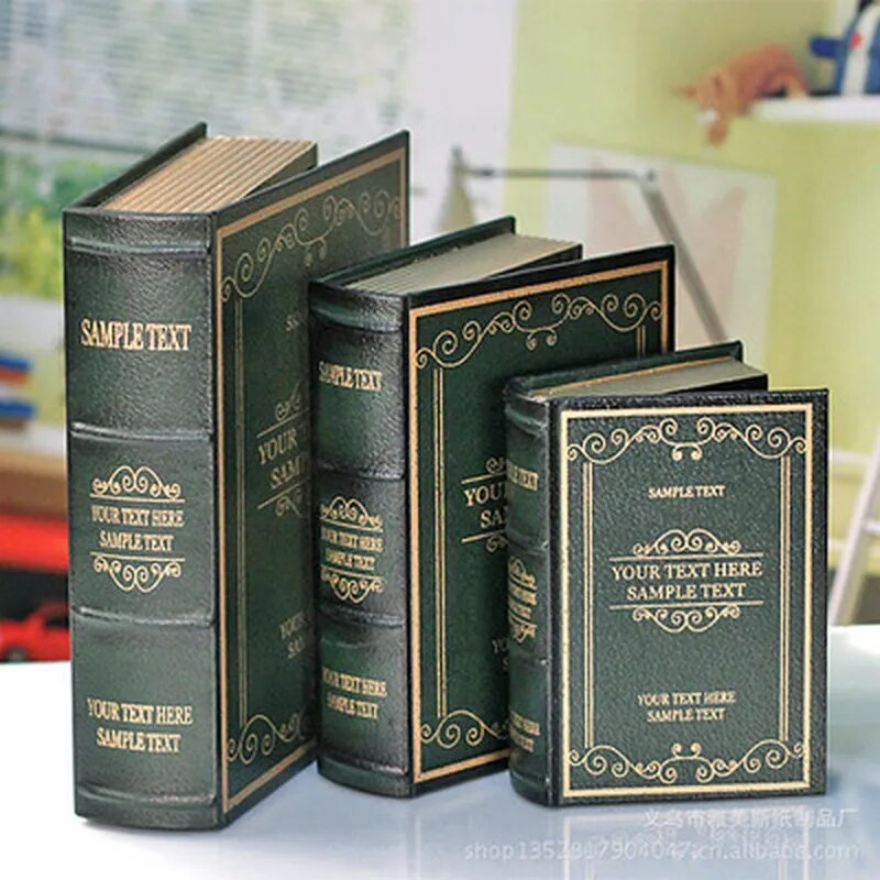 Home Decor Modern Organic - 3PCS Fake Books Decoration Wood Storage