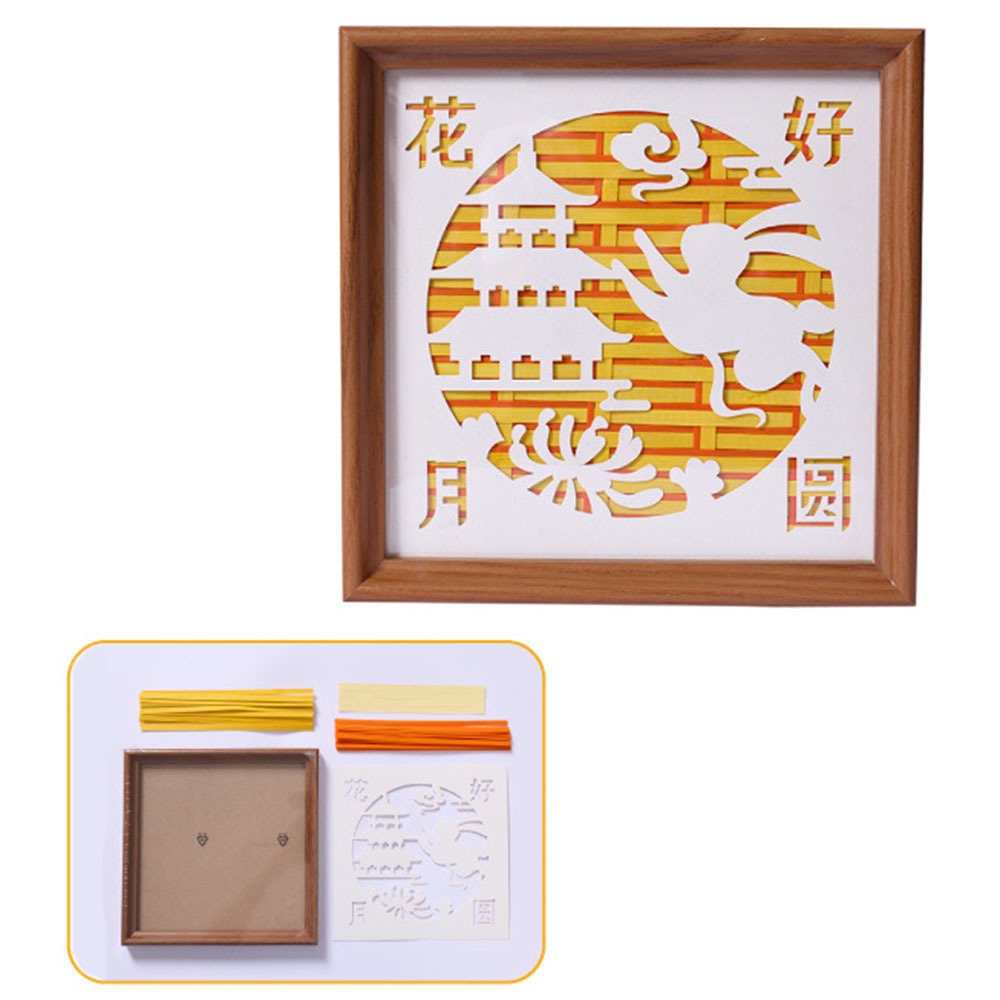 Bamboo Photo Frame - Retro Mid-Autumn Festival Gift DIY Handmade