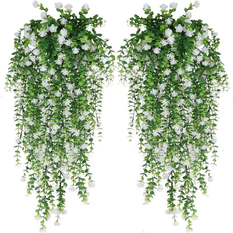 Artificial Hanging Plants - Artificial Plant Hanging Flowers with Eucalyptus