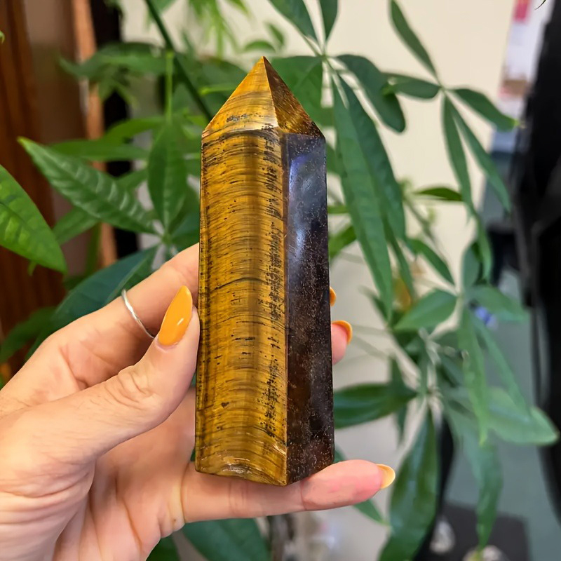 Home Decor Modern Organic - 10cm Natural Tiger Eye Crystal Column