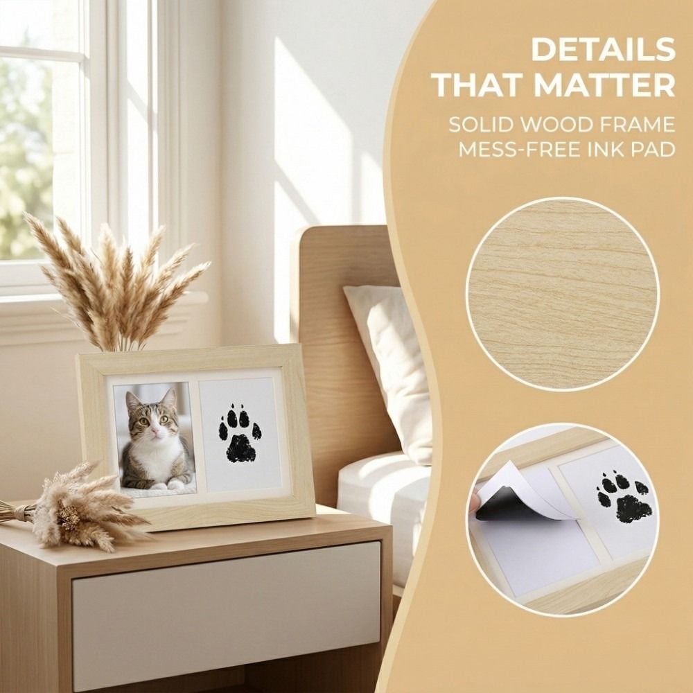 Wooden Pet Paw Print Kit Inkle - Bamboo Photo Frame recension och pris
