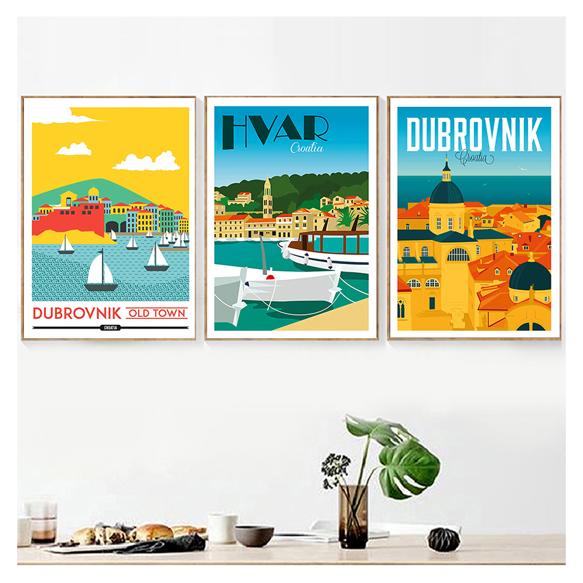 Travel Poster Canvas Painting  - Home Decor Zagreb recension och pris