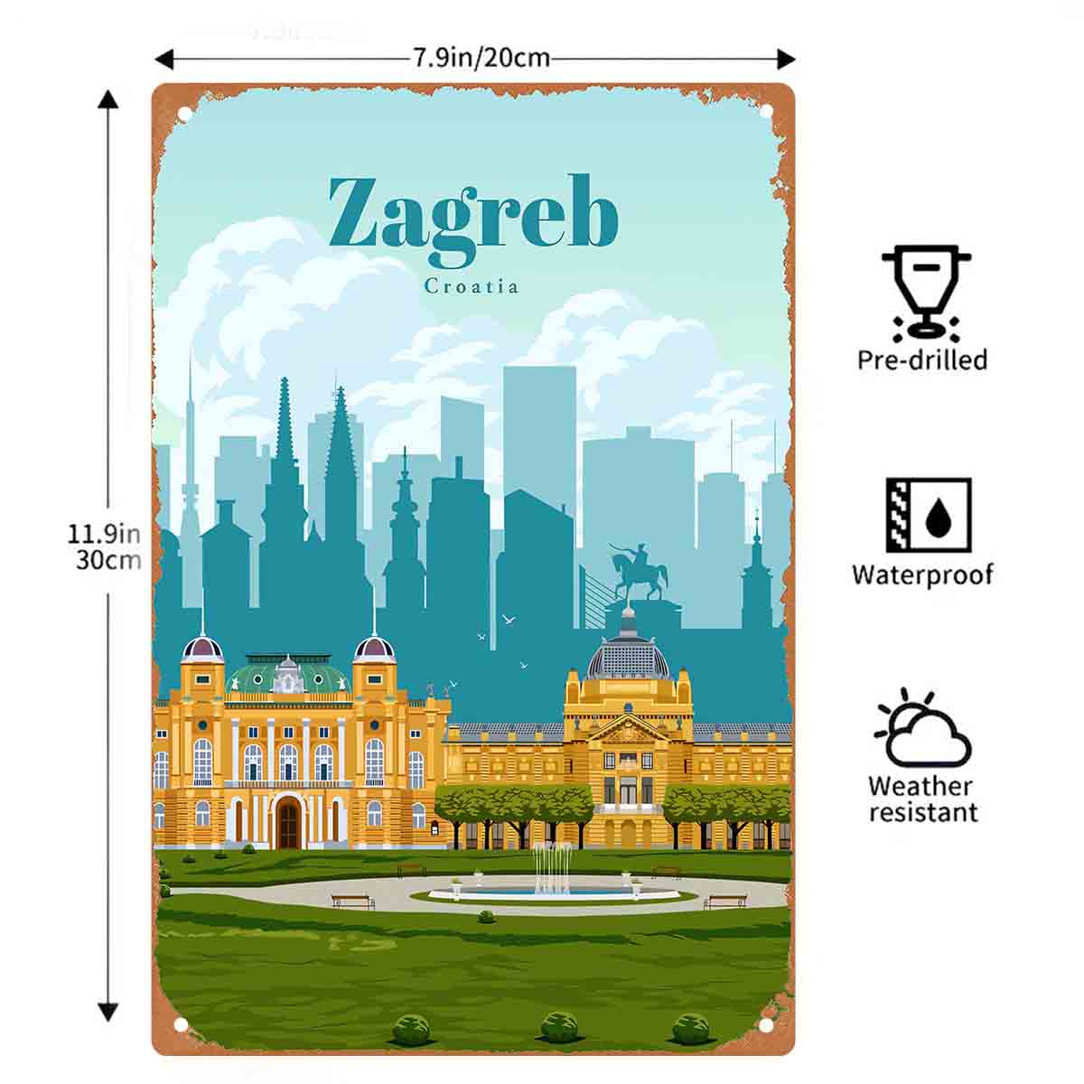 2D FLAT 1pc Zagreb Croatia Cit - Home Decor Zagreb recension och pris