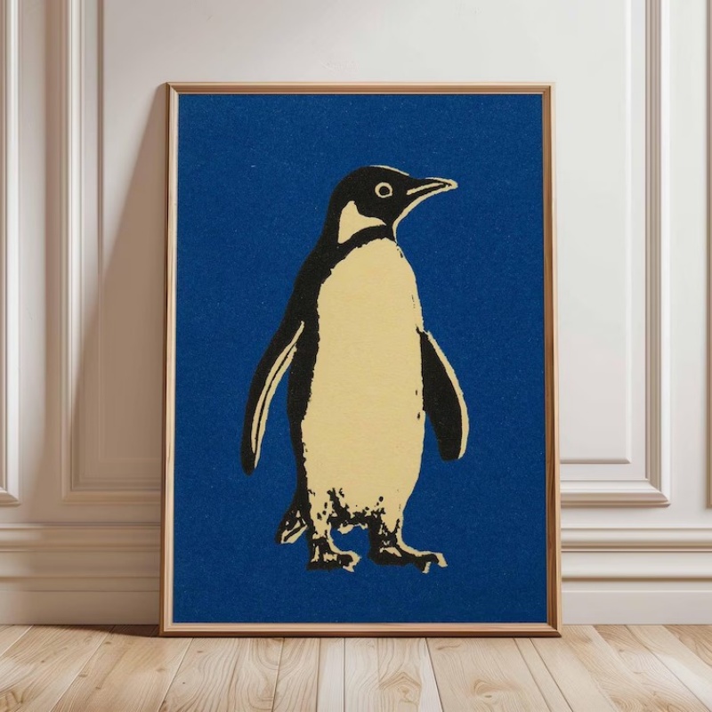 Penguin Pop Art Print Minimal  - Home Decor Design Ideas recension och pris