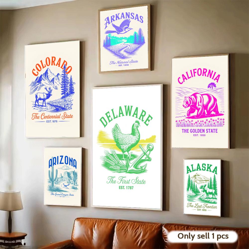Animal Us States Art Design Po - Home Decor Design Ideas recension och pris