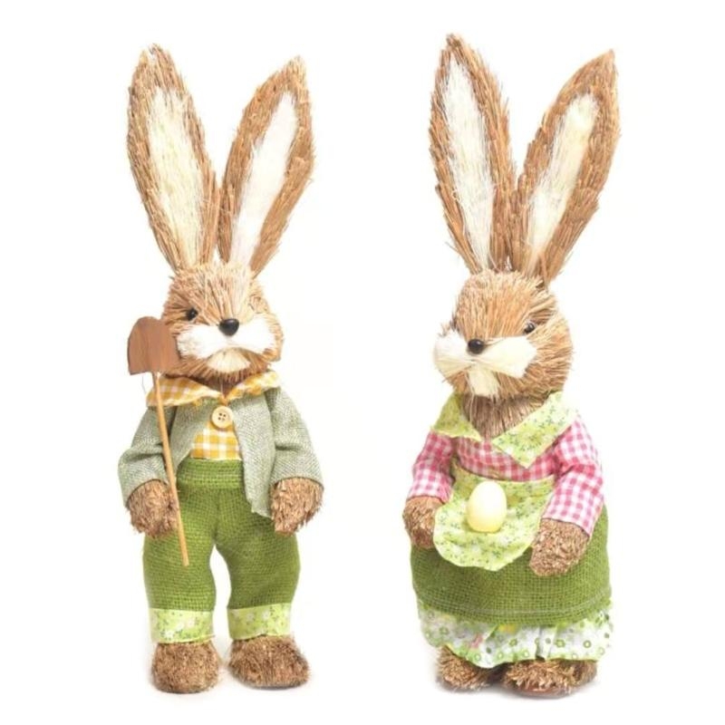 Straw Rabbit Bunny Decorations - Home Decor Modern Organic recension och pris