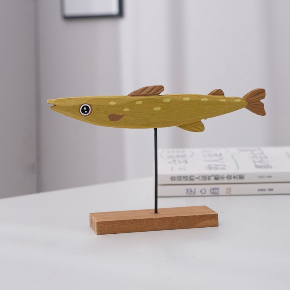 Colorful Wooden Fish Statue No - Home Decor Modern Organic recension och pris