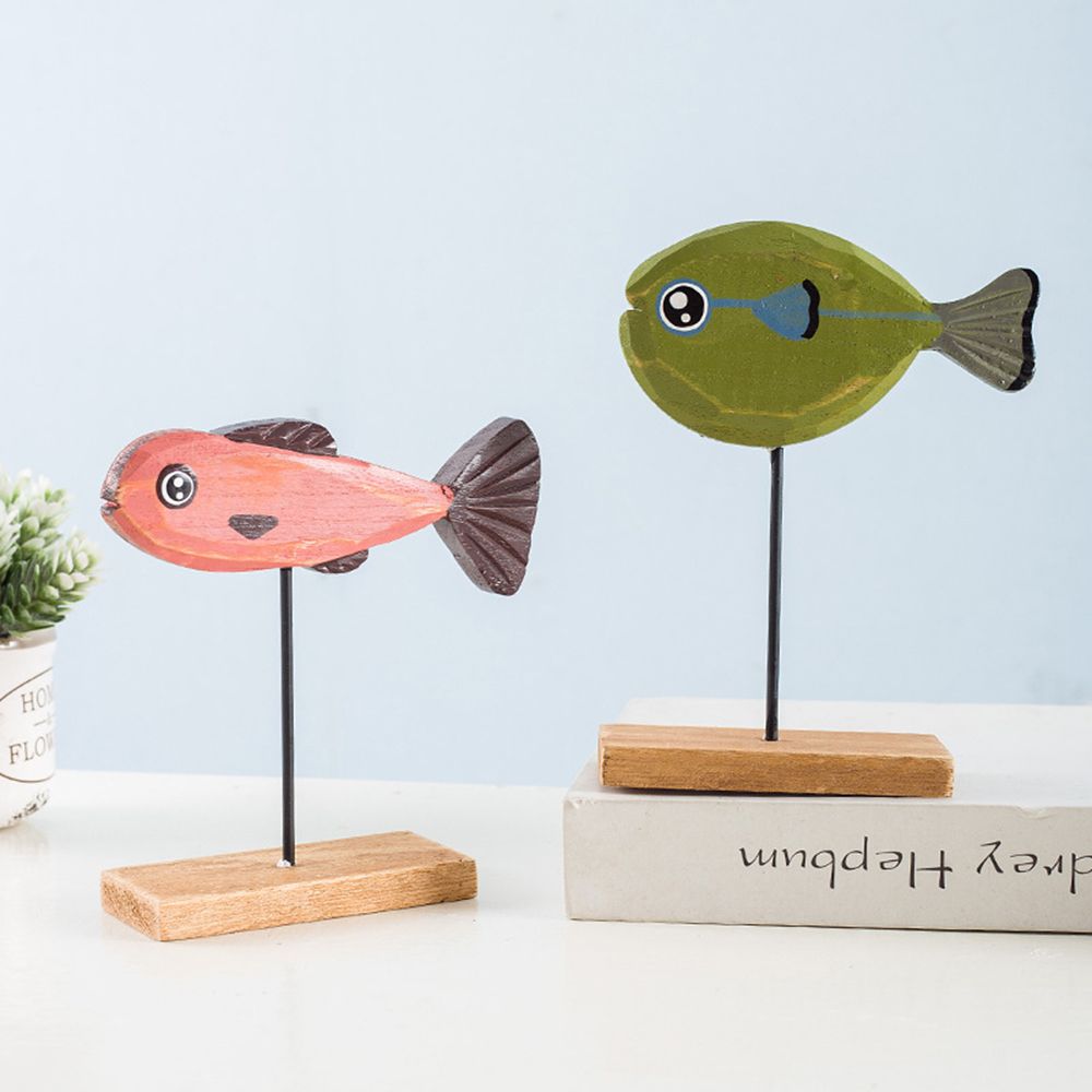 Colorful Wooden Fish Statue No - Home Decor Modern Organic recension och pris