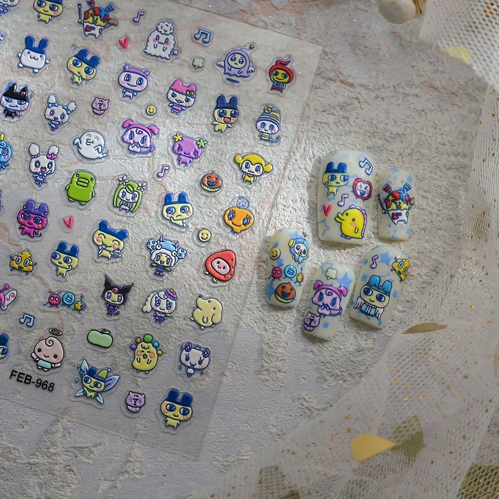 Tamagotchi Cartoon 3D Embossed - Home Decor Sticker recension och pris