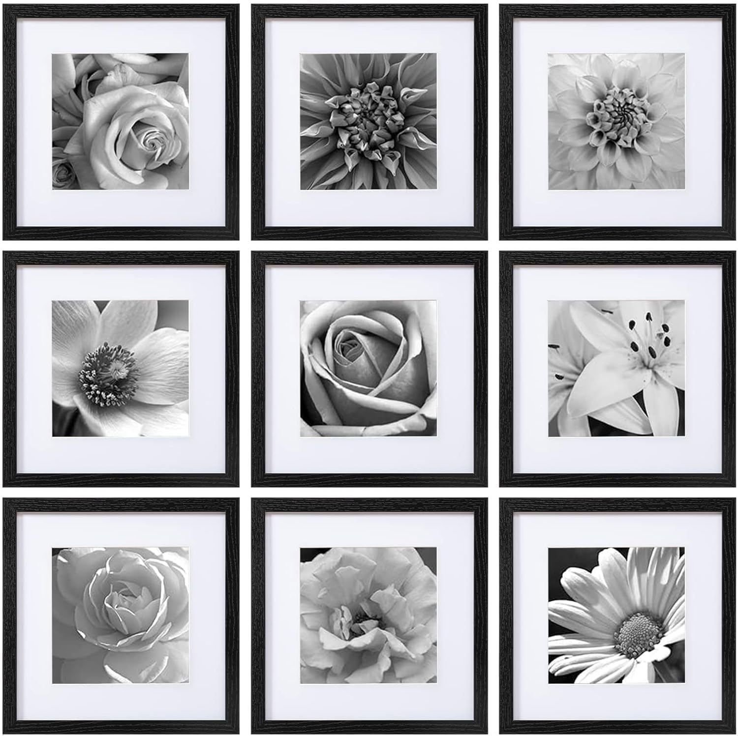 12x12 Picture Frames Set of 9  - Bamboo Photo Frame recension och pris