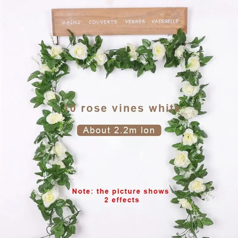 1Pcs 2.2M Artificial White Flo - Artificial Hanging Plants recension och pris