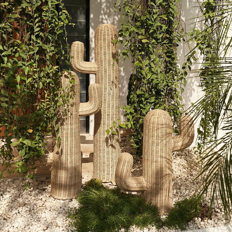 Handmade Rattan Floor Cactus S - Home Decor Modern Organic recension och pris