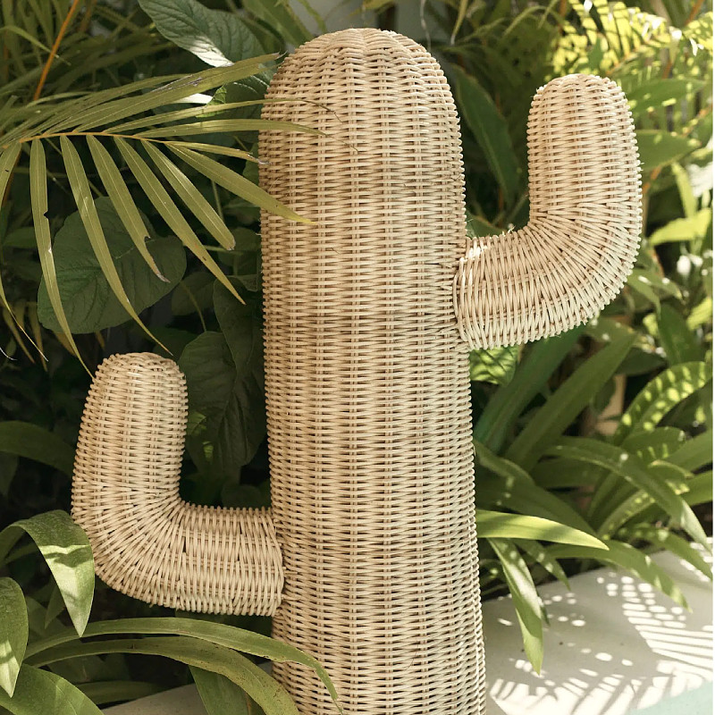 Handmade Rattan Floor Cactus S - Home Decor Modern Organic recension och pris