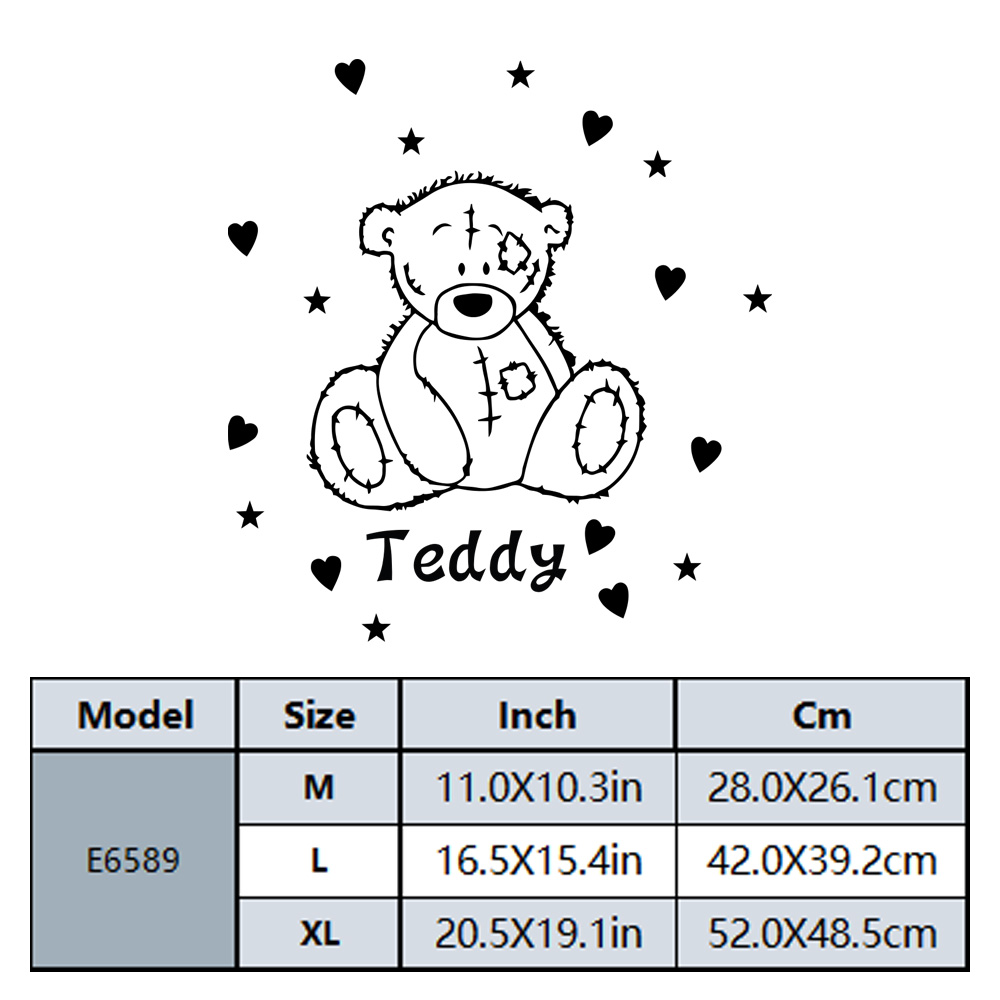 1PC Romantic Teddy bear Custom - Home Decor Sticker recension och pris