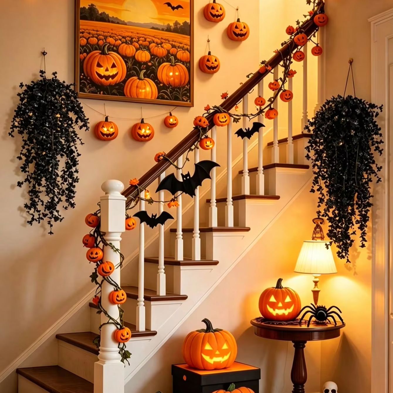 6pcS Halloween Black Artificia - Artificial Hanging Plants recension och pris