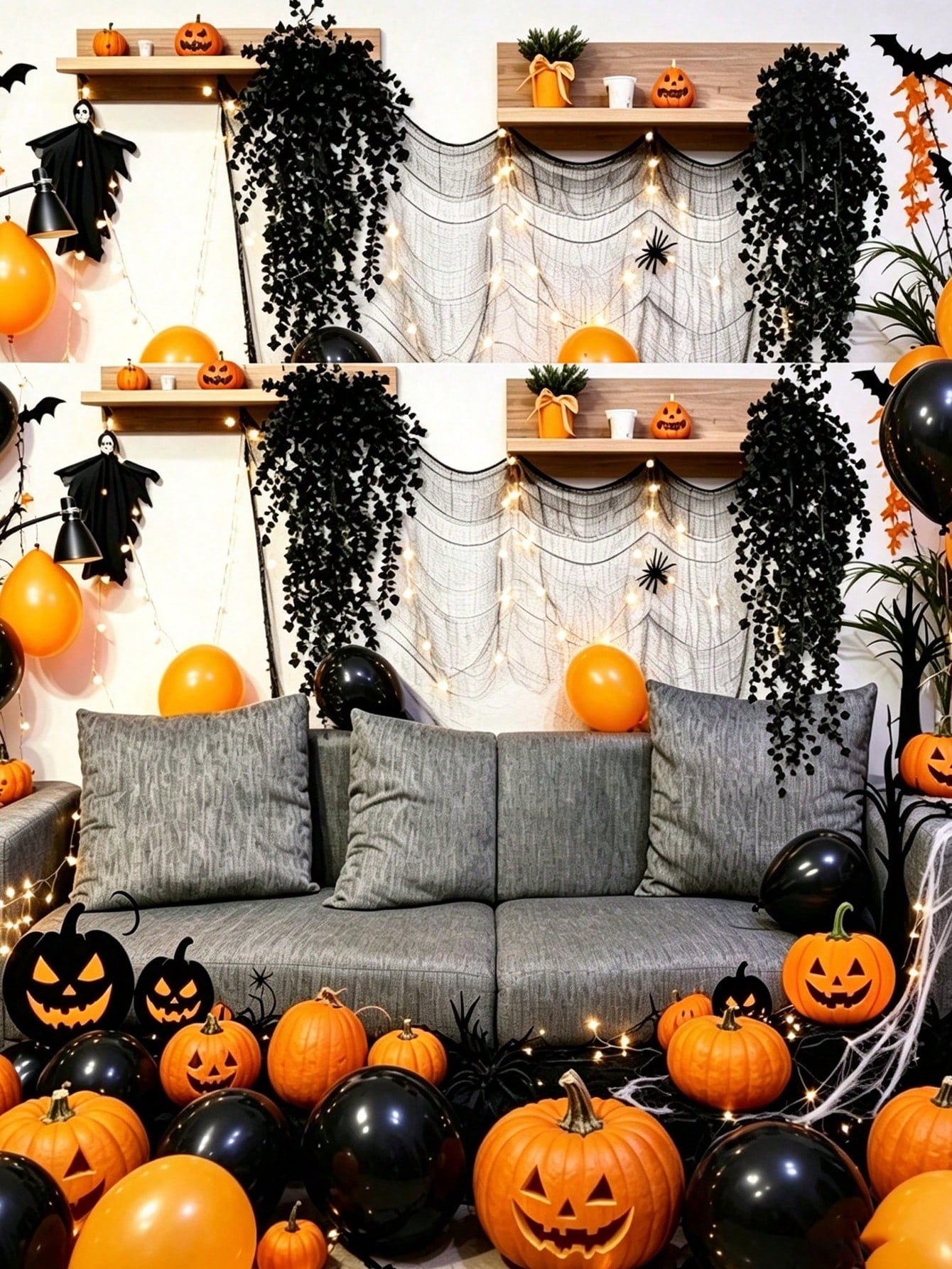 6pcS Halloween Black Artificia - Artificial Hanging Plants recension och pris