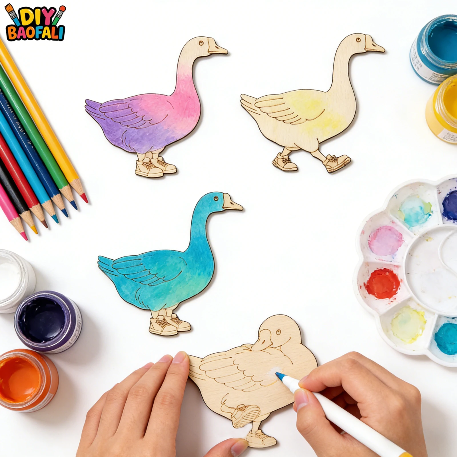 20pcs Unfinished Wooden Craft  - Home Decor Painting recension och pris